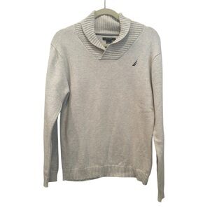 Nautica Youth Light Gray Turtleneck Sweater Preppy Layer Academia Sz 16/18